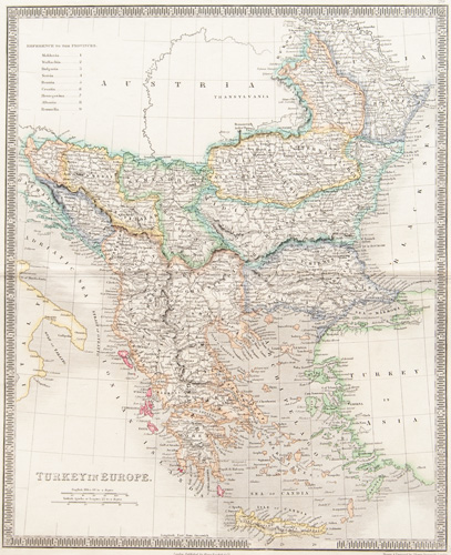 Turkey in Europe, Teesdale map 1843